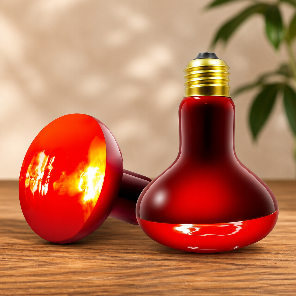 2 Pack Infrared Heat Lamp Bulbs, 100W Reptile Heat Emitter Infrared Basking Spot Light, Red Heat Lamp for Chickens Coop Reptile Pets Brooder Use