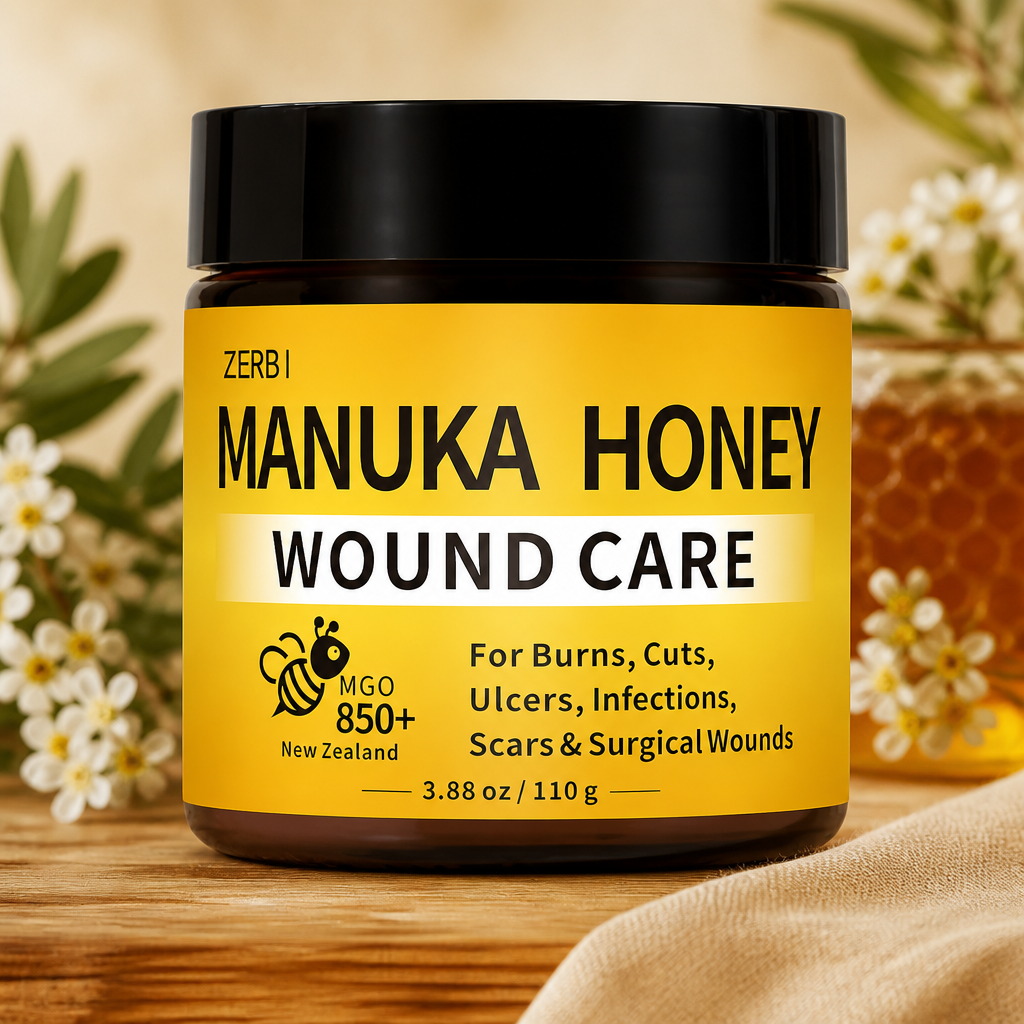 Manuka Honey for Wounds, Speed up Healing for Cuts, Surgical Wounds, Scars, Foot Ulcers, Infection, Burns, Non-Sticky, No Crystallization, Easy to Apply, 3.88 oz