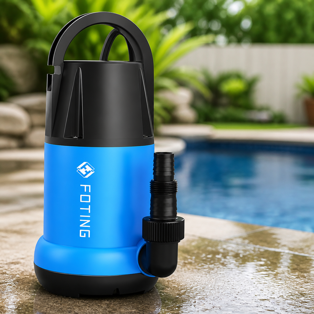 FOTING Sump Pump 1HP Clean/Dirty Submersible Water Pump,4600GPH Utility Pump Thermoplastic Electric Portable Transfer Water Pump for Swimming Pool Pond Basement with 10ft Power Cord,Manual
