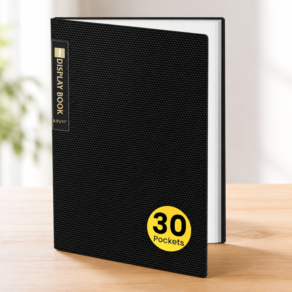 Sooez Binder with Plastic Sleeves 30-Pocket, Displays 60 Pages, 8.5x11 Presentation Folders with Clear Sheet Protectors, Art Portfolio Binder for Certificate & Office Project, Document Organizer
