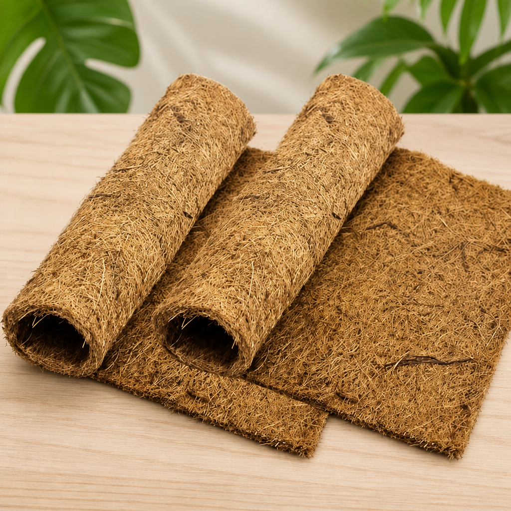 PIVBY 2 PCS Reptile Carpet, Natural Coco Coir Mat (19.6" x 11.7"), Coconut Fiber Substrate Pet Terrarium Liner for Bearded Dragon Tortoise Habitat Lizards Turtles Snakes Iguana Hermit Crab