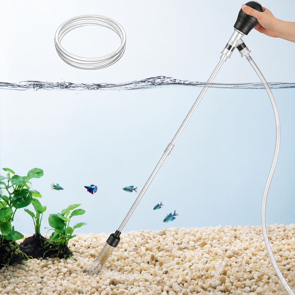 Carefree Fish Aquarium Small Gravel Cleaner 6Ft Hose Fish Tank Water Changer Sand Vacuum Silicone Airbag Adjustable Length ABS(for 3~8Gal Tank) 2026 New Upgrade Version