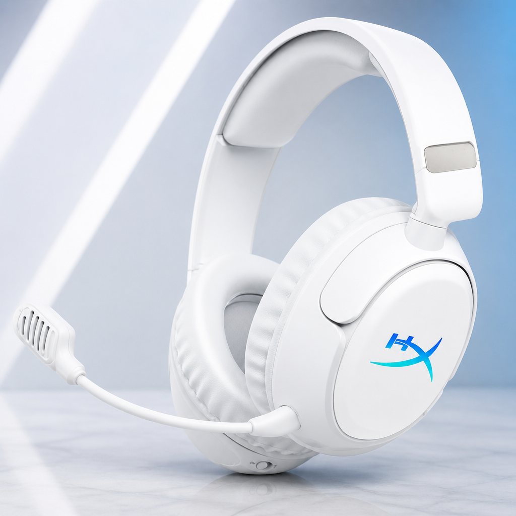 HyperX Cloud Flight 2 – Wireless Gaming Headset, Customizable RGB Lighting with Removable Earcup Plates, up to 100 Hours of Battery Life, 2.4GHz & Bluetooth, Multi-Platform Compatibility - White
