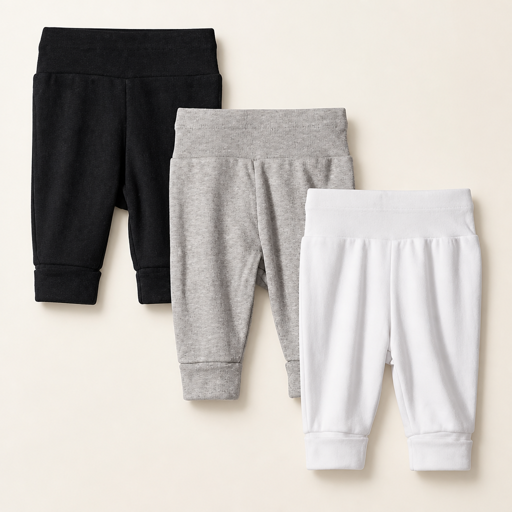 Hanes unisex-baby Hanes Baby Pants, Flexy Soft Knit Pull-on Sweatpants, Stretch Joggers for Babies & Toddlers, 3-pack