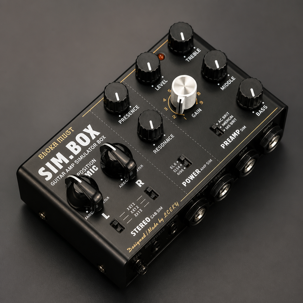Guitar Effect Pedal Amplifier Simulation for Electric Guitar - All - analog Guitar Amp Speaker Simulator Pedal (Black)