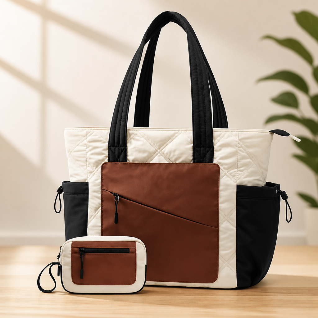 LOVEVOOK Tote Bag for Women, puffer tote bag for Work Travel Nurse, Lightweight quilted Bags with Compartments
