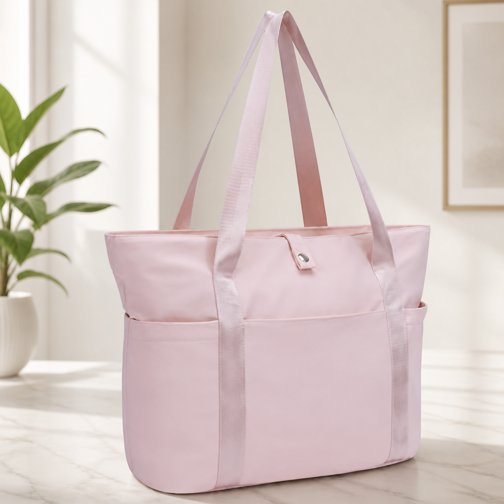 Ceneda Foldable Tote Bag for Women, Lightweight Work Bag with Dual Inner Cup Holders, Daily Handbag for Travel, Gym, Grocery | 40oz Tumbler Holder