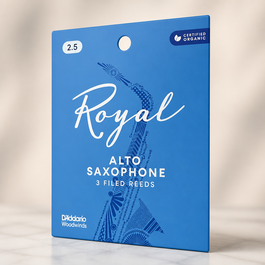 D'Addario Woodwinds Royal Saxophone Reeds - Alto Sax Reeds with Strong Spine - Alto Saxophone Reeds Great for Classical or Jazz - Strength 2.5, 3-pack