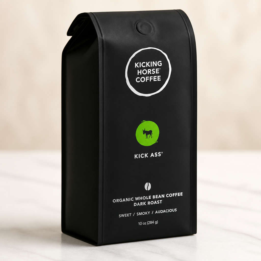 Kicking Horse Coffee, Kick Ass, Dark Roast, Whole Bean, 10 Oz