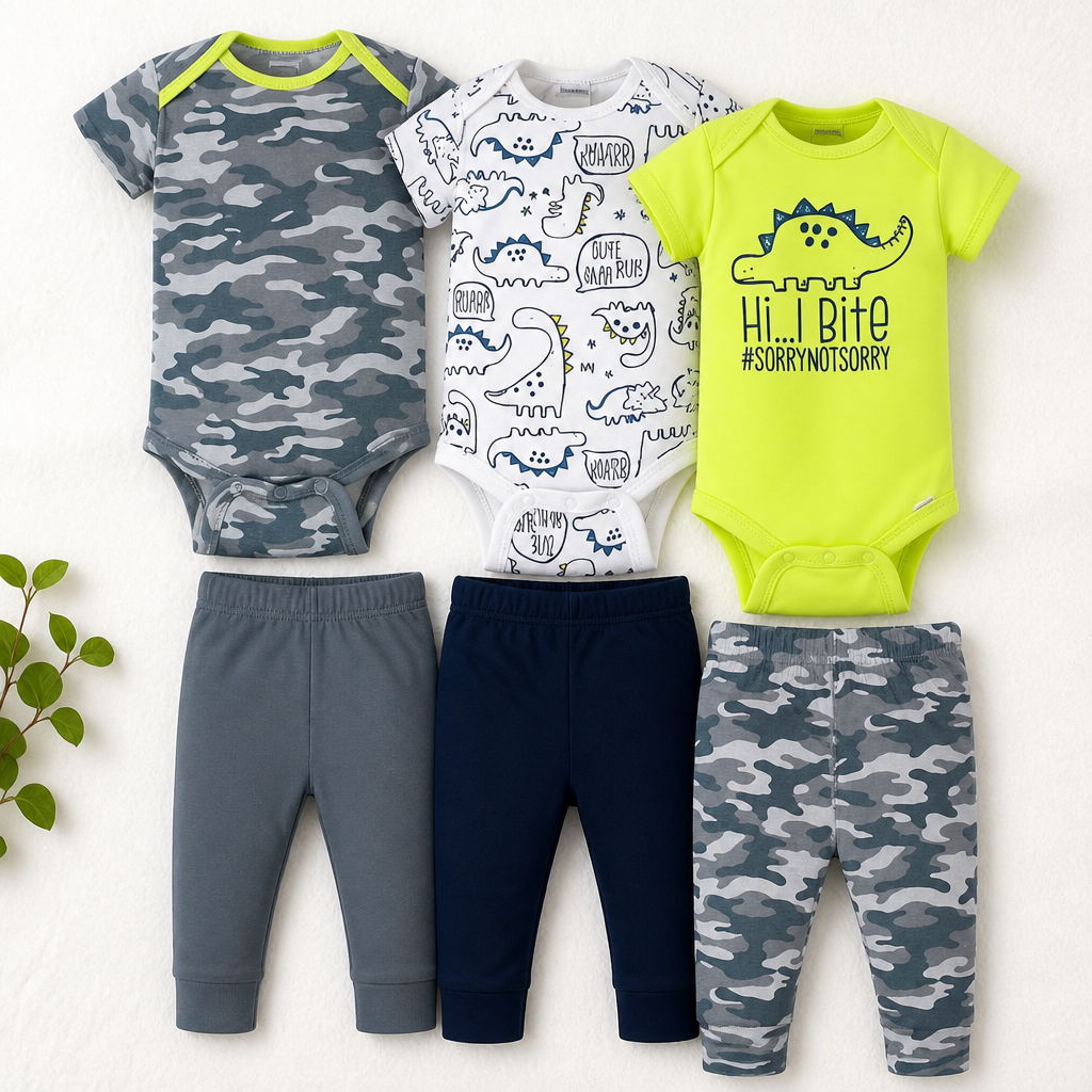 Onesies Brand Unisex Baby 3 Outfit Bundle Mix Match Pants Set