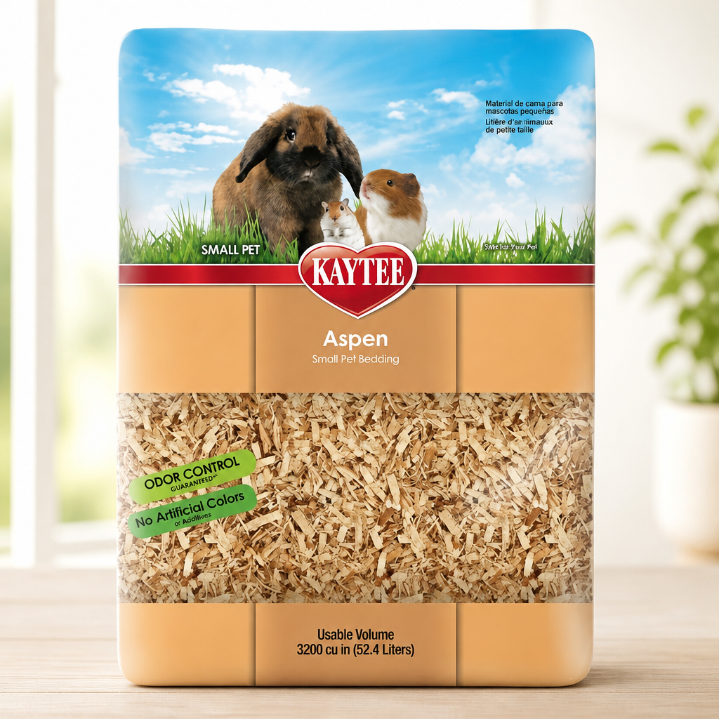 Kaytee Aspen Small Animal Pet Bedding For Pet Guinea Pigs, Rabbits, Hamsters, Gerbils, and Chinchillas, 52.4 Liters