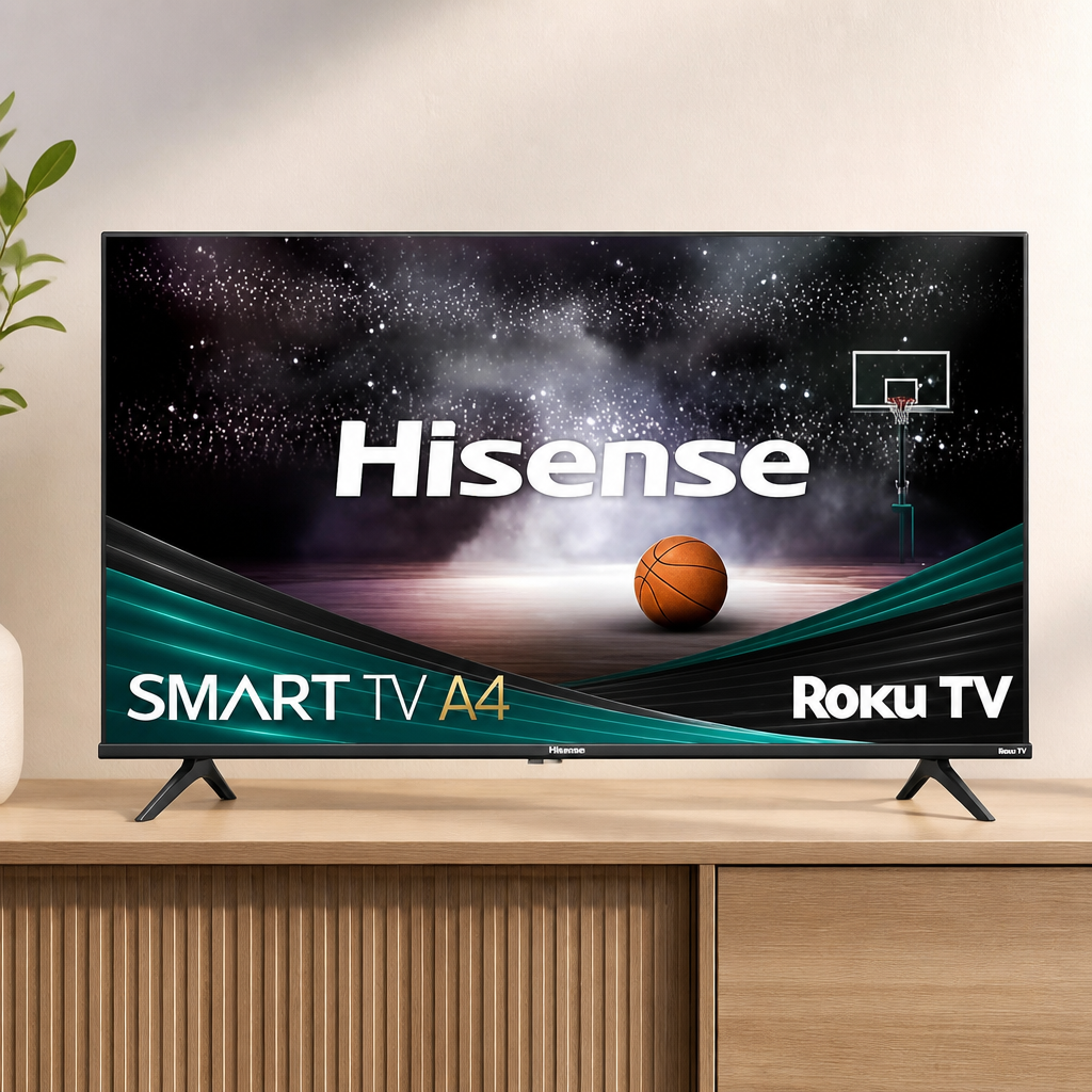 Hisense 32-Inch Class A4 Series HD 720p Smart Roku TV with Alexa Compatibility (32A4HNR) - Dolby Audio, Slim Bezel Design, Google Assistant