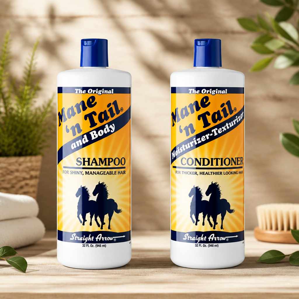 Mane 'N Tail Shampoo & Conditioner Combo Set (32 oz Each) For Horses and Humans For A "Down to the Skin" Cleansing and Conditioning