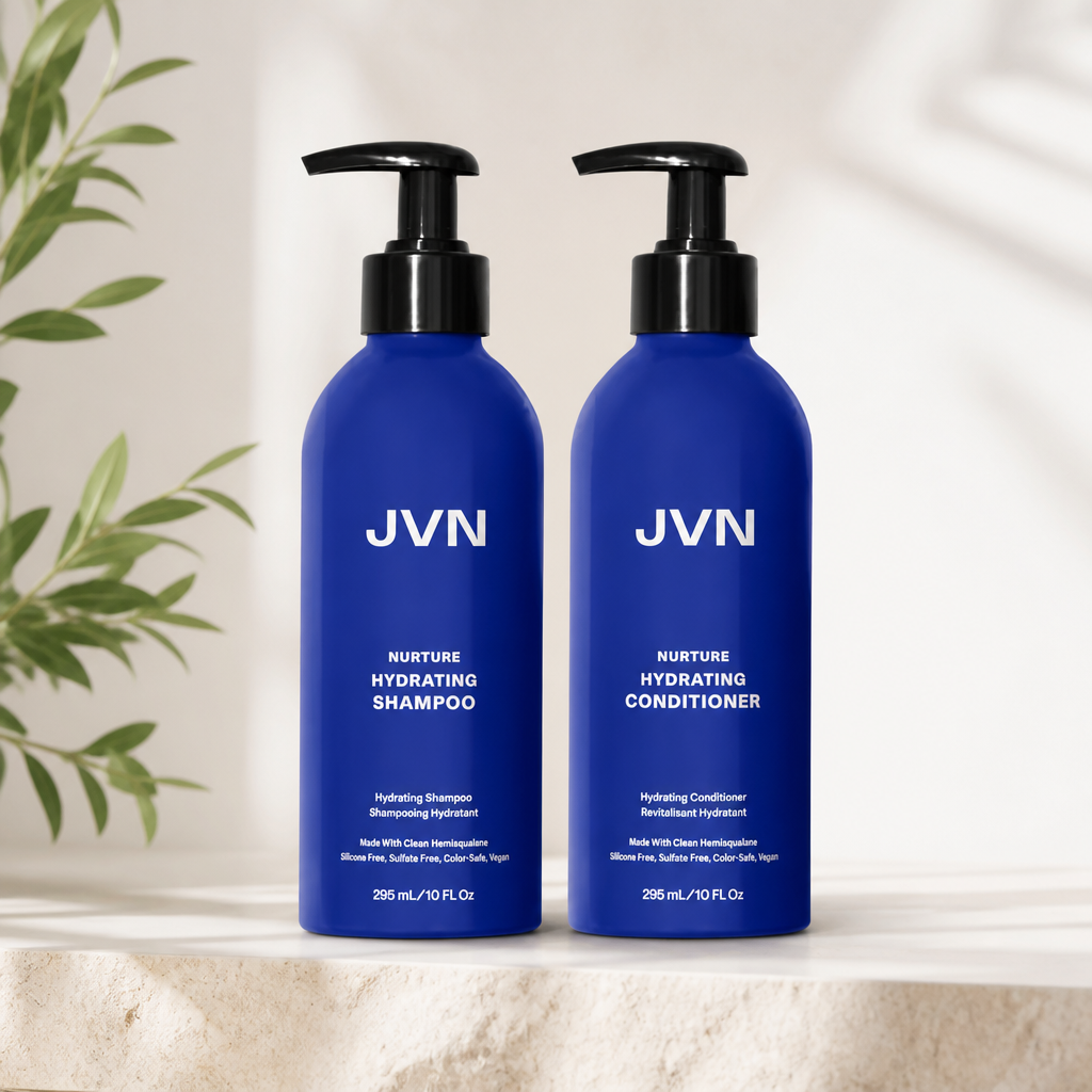 JVN Nurture Hydrating Shampoo and Conditioner Set, 20 Fl Oz, Detangles & Softens Hair, Moisture and Deeply Nourishing, Color Safe Hair Care for Women and Men, Silicone and Sulfate Free