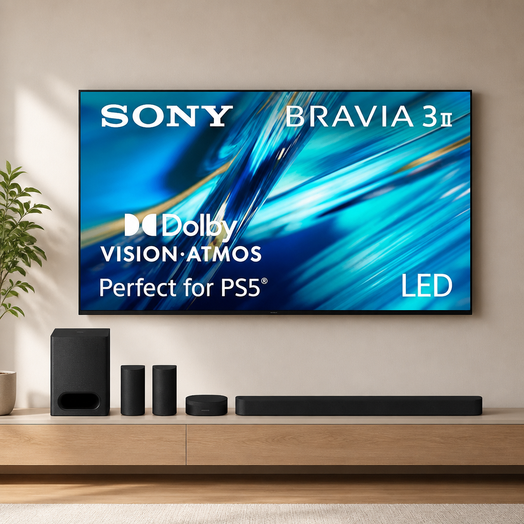 Sony BRAVIA 3 II 75-Inch 4K Ultra HD LED Smart TV (K-75XR30M2) with BRAVIA Theater System 6 5.1ch Home Theater Sound Bar Bundle