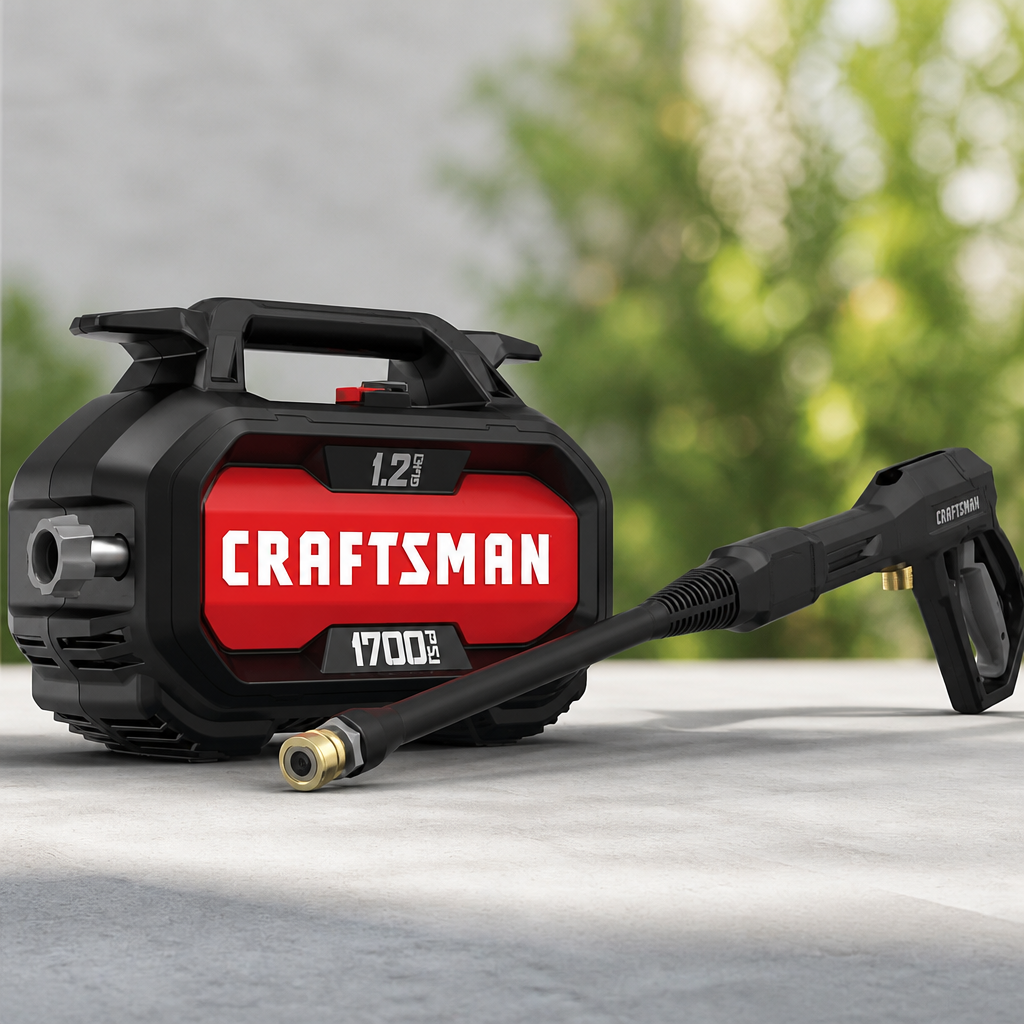 CRAFTSMAN Electric Pressure Washer, Cold Water, Lightweight Corded Power Washer for Cars, Driveways, Patio and Garage, Powerful 1700-PSI, 1.2-GPM, Compact, Easy to Use (CMEPW1700)