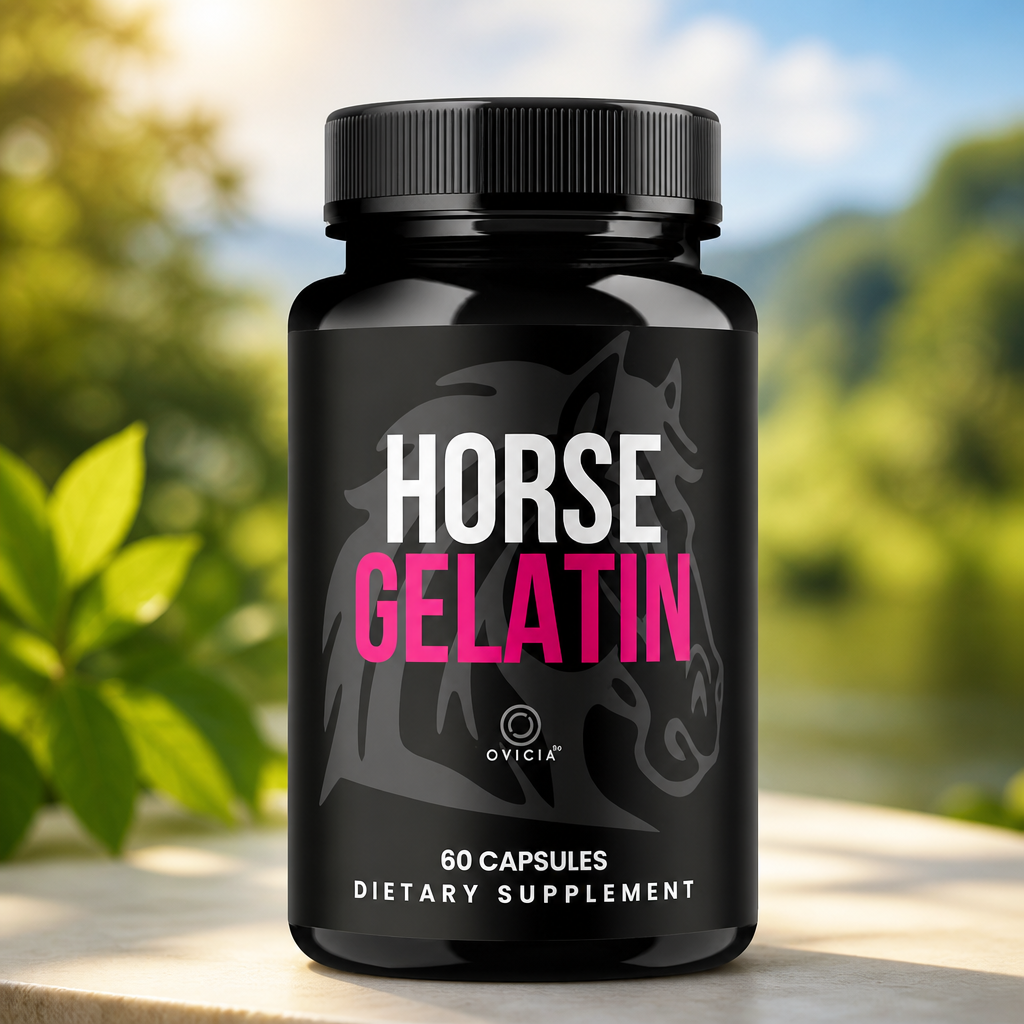 Horse Gelatin Capsules - Official HorseGelatin Pill Advanced Premium Formula Support Maximum Strength, All Natural Ingredients Vitamin for Overall Health & Wellness, 60 Capsules for 1 Month