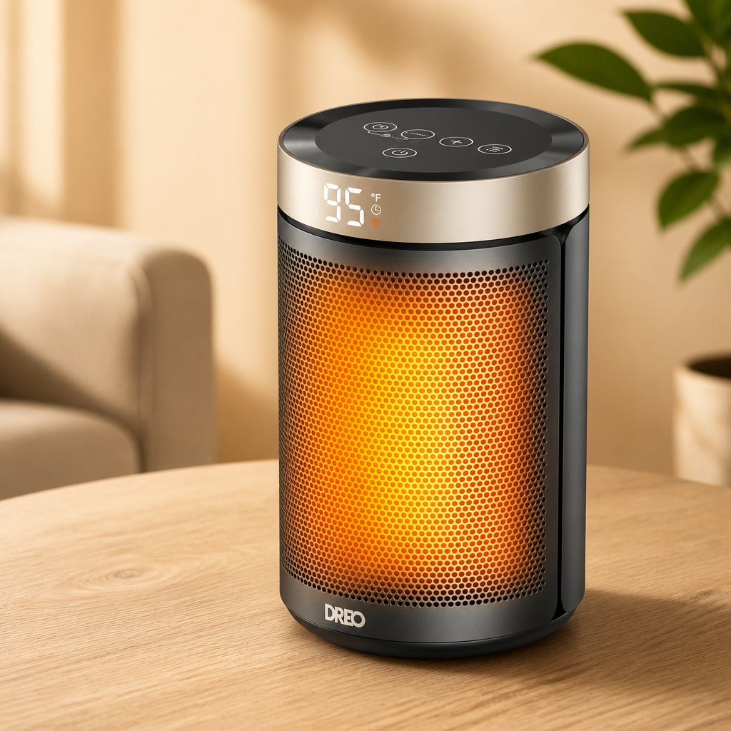 DREO Space Heater, Portable Electric Heaters for Indoor Use with Thermostat and Remote, 2024 Upgraded, Digital Display, 12H Timer, 5 Mode, 1500W PTC Ceramic Fast Safety Heat for Office Bedroom Home