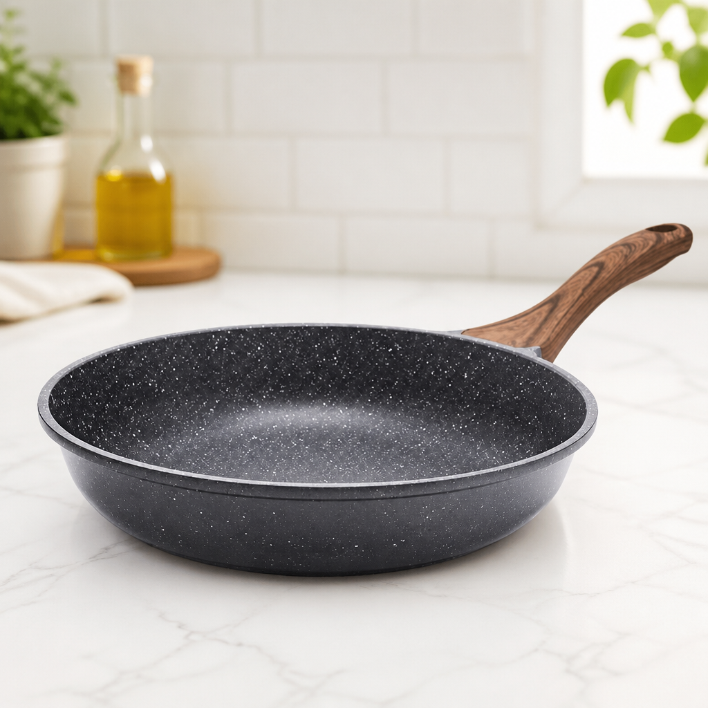 SENSARTE Nonstick Frying Pan Skillet, Swiss Granite Coating Omelette Pan, Healthy Stone Cookware Chef's Pan, PFOA Free (9.5 Inch)