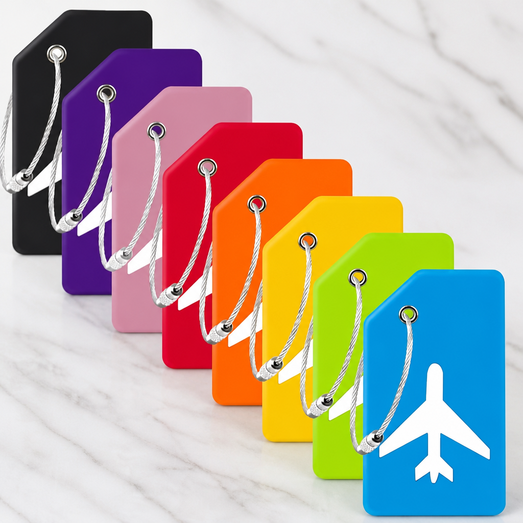 8 Pack Silicone Luggage Tags for Suitcases, TSA Approved, Privacy Protection Suitcase Bag Tag with Stainless Loop, Plane Travel Essentials by Gostwo, Mixed Color