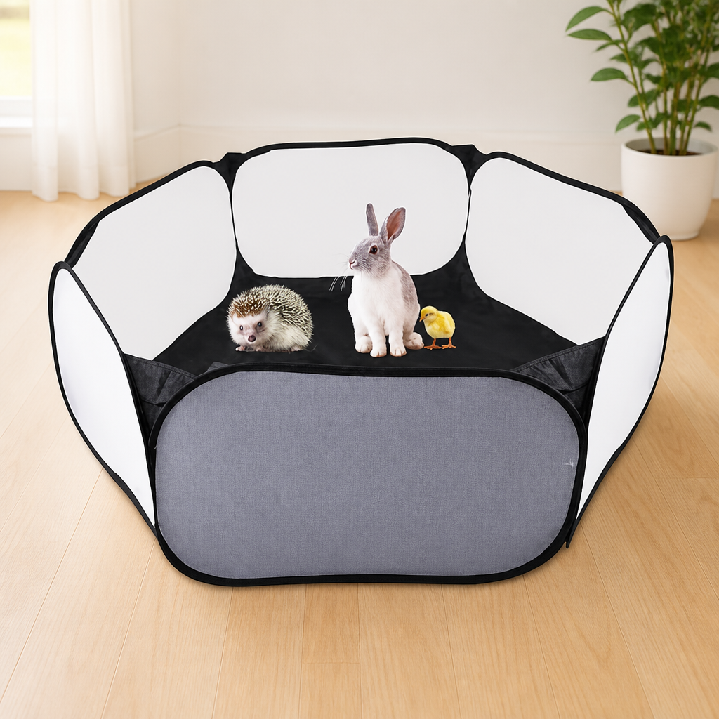Small Animals Playpen, Portable Pop-up Open Interactive Pet Tent, Indoor Outdoor Fence for Rabbits, Guinea Pig, Hamster, Chinchillas, Kittens, Puppies