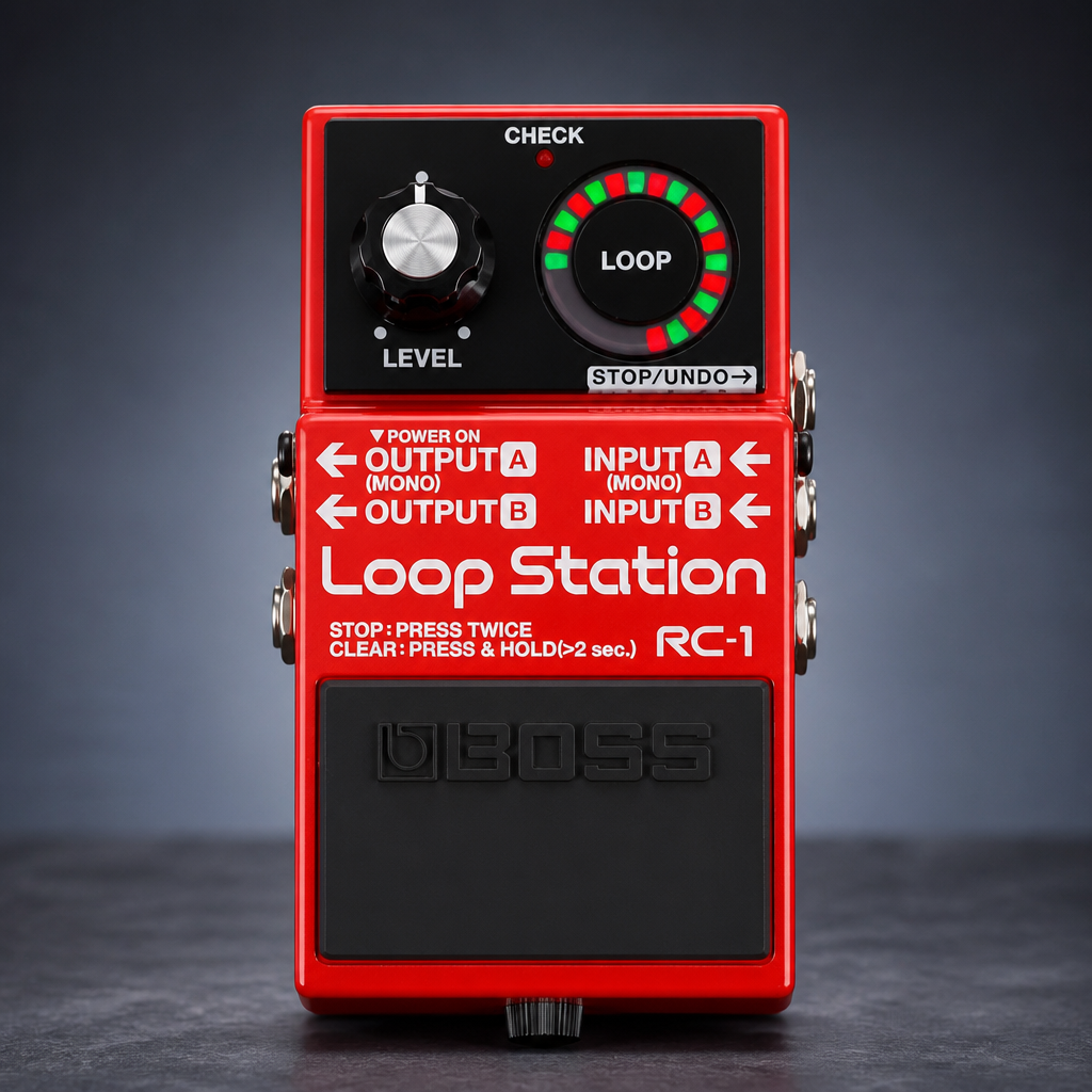 BOSS RC-1 Loop Station Pedal | Industry Standard Simple Looper for Guitar, Bass, Keyboards & More | 24-Segment LED Indicator | 12 Minutes of Record Time | Record, Playback, Overdub, Undo & Redo Loops