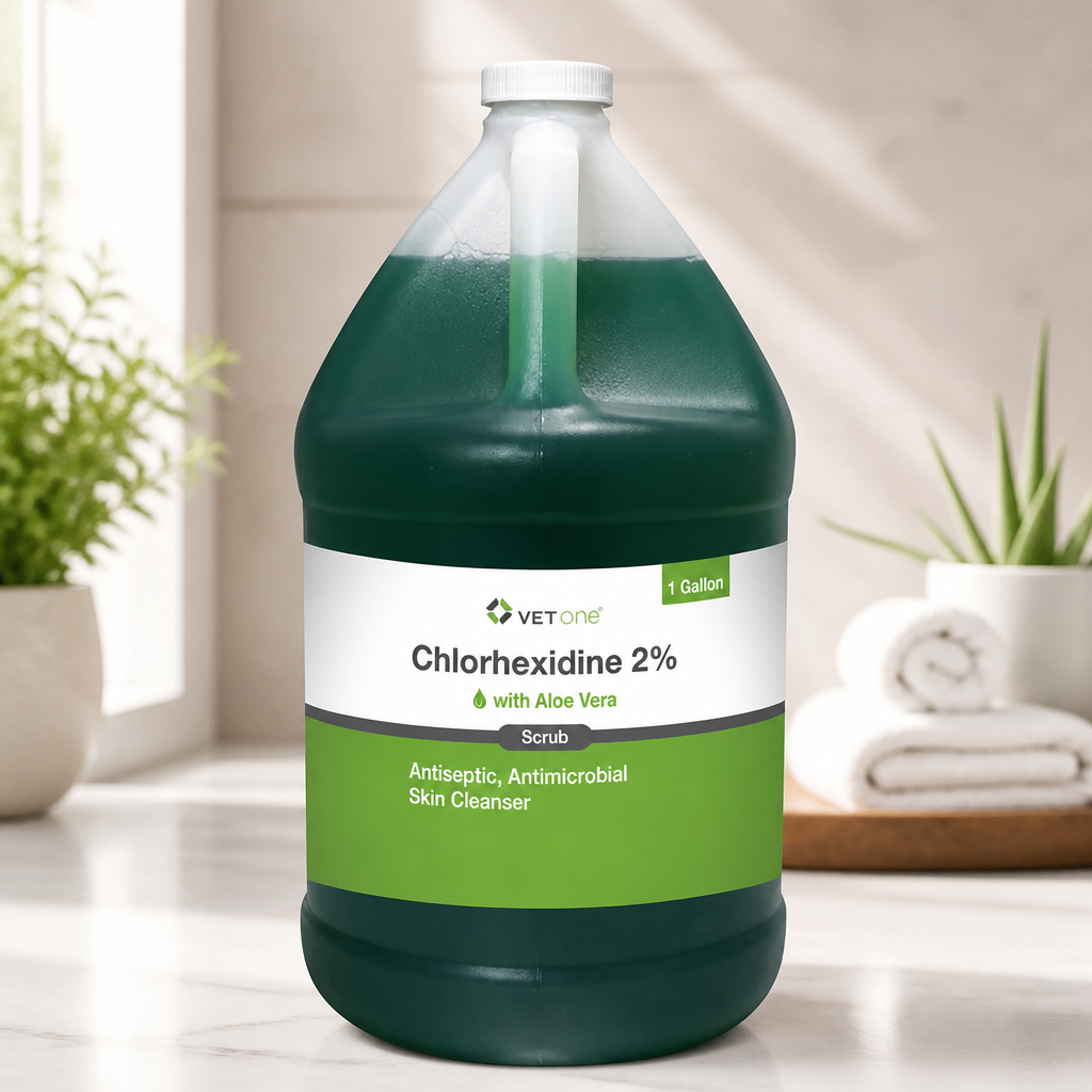 Vet One Chlorhexidine Antibacterial Body Wash - Aloe Vera Face Scrub & Body Scrub, Skin Cleanser, Acne Face Wash, Anti Bacterial Body Soap 1 Gallon, Antiseptic Skin Cleanser & Face Exfoliating Scrub