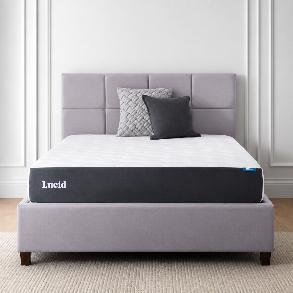 Lucid® 10" Medium Gel Memory Foam Mattress – Bamboo Charcoal & Cooling Gel – Fiberglass Free – Bed in a Box – CertiPUR-US® Certified – Twin XL Size