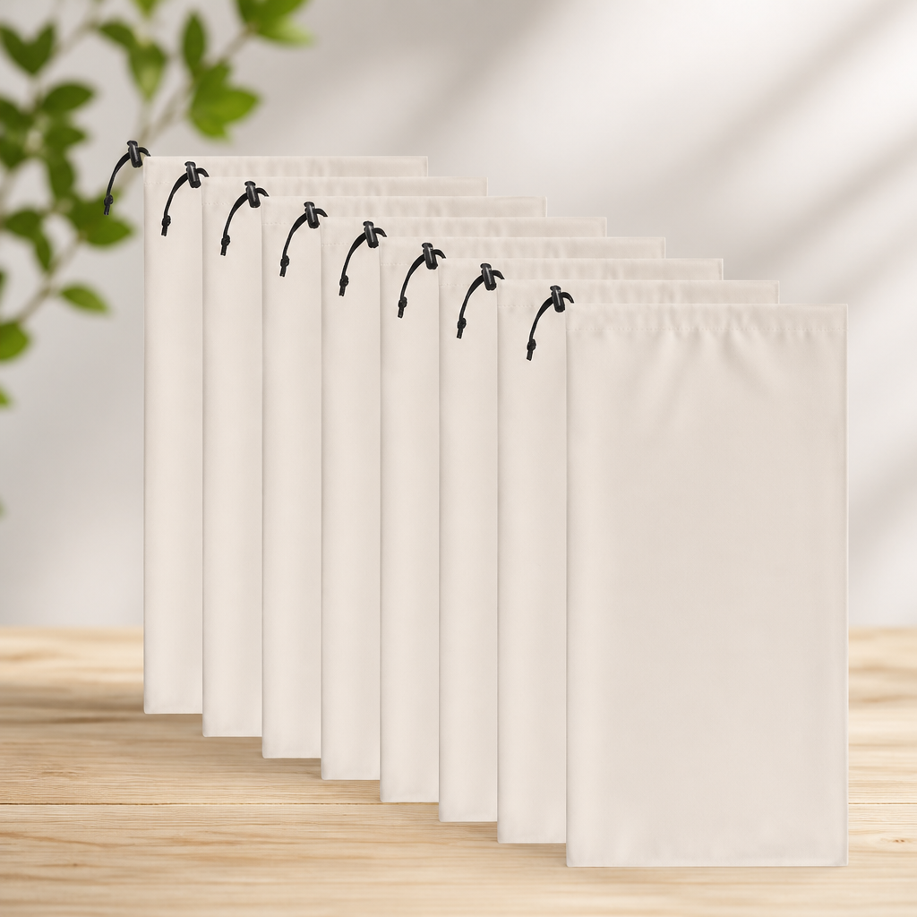 LAKE OF FIRE 8 Pcs Single Shoe Bags for Travel - 18"X9" Packing Shoe Travel Bags for Suitcase, Shoes (Beige)
