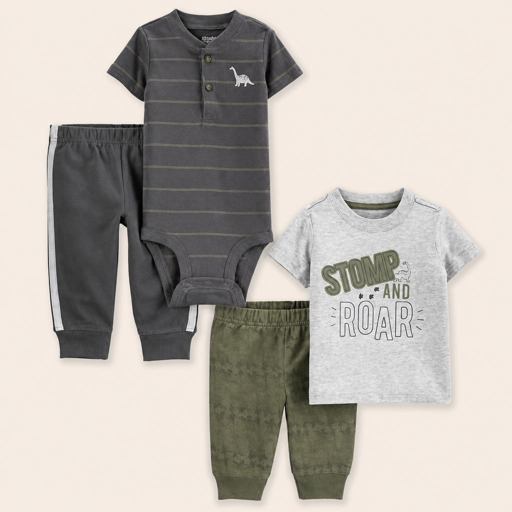 Simple Joys by Carter's Baby Boys 4-piece Bodysuit, Top, and Pant Set