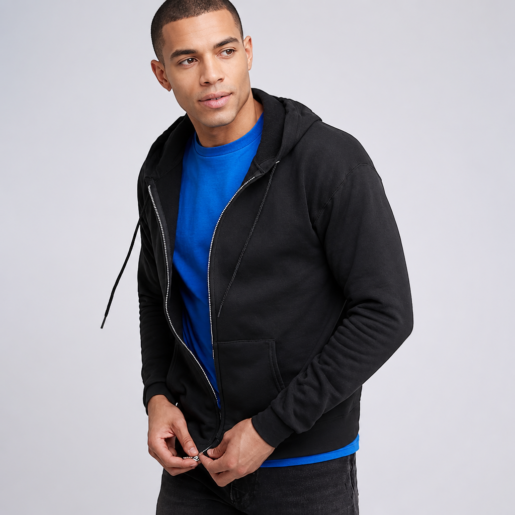 Hanes Men's Zip-up Hoodie, Ecosmart Fleece Full-zip Hoodie for Men, Hooded Sweatshirt