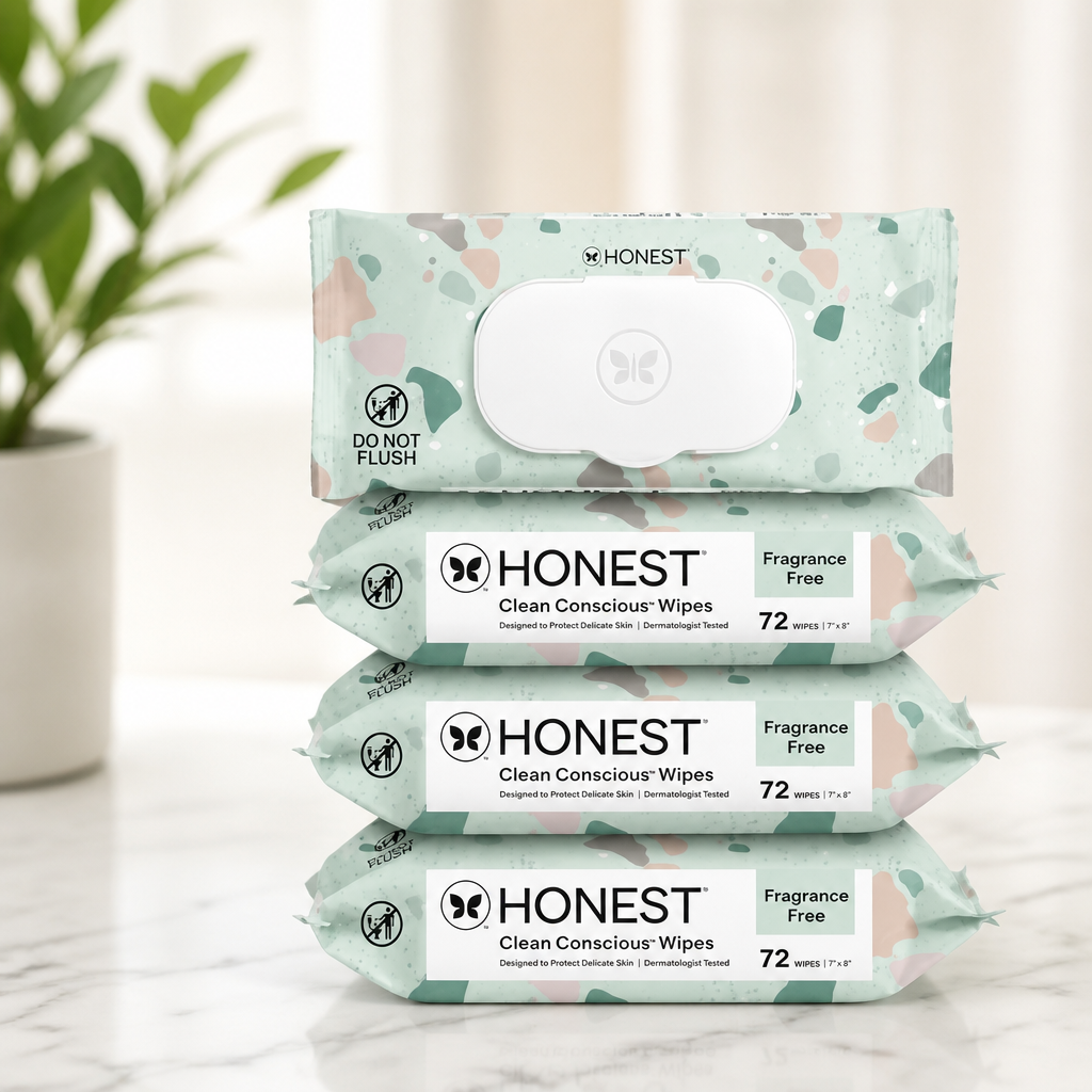 The Honest Company Hypoallergenic Multi-Use Baby Wipes for Sensitive Skin, Geo Mood, 288 Count