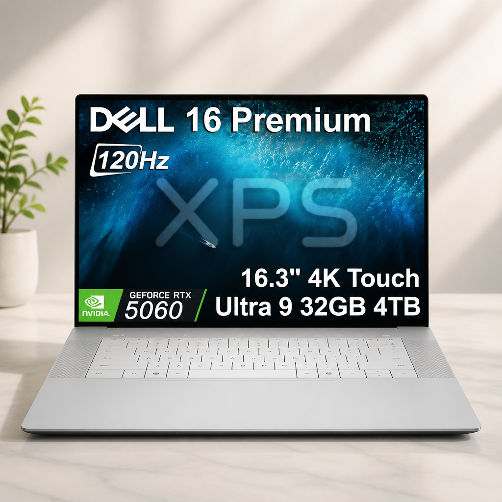 Dell 16 Premium (Next Gen XPS 16) Business Laptop (16.3" 4K+ OLED 120Hz Touchscreen, NVIDIA RTX 5060 8GB, Intel Core Ultra 9 285H, 32GB DDR5, 4TB SSD) 3x Thunderbolt 4, Backlit, IR Webcam, Win 11 Pro