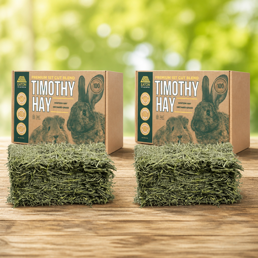 Eaton Pet and Pasture Naturally Grown, Premium, 1st Cut Blend, Western Timothy Hay Orchard Blend, Small Animal Food, Sustainable, Eco-Friendly, Farmer-Owned, 6LB-Box. (Pack of 2)