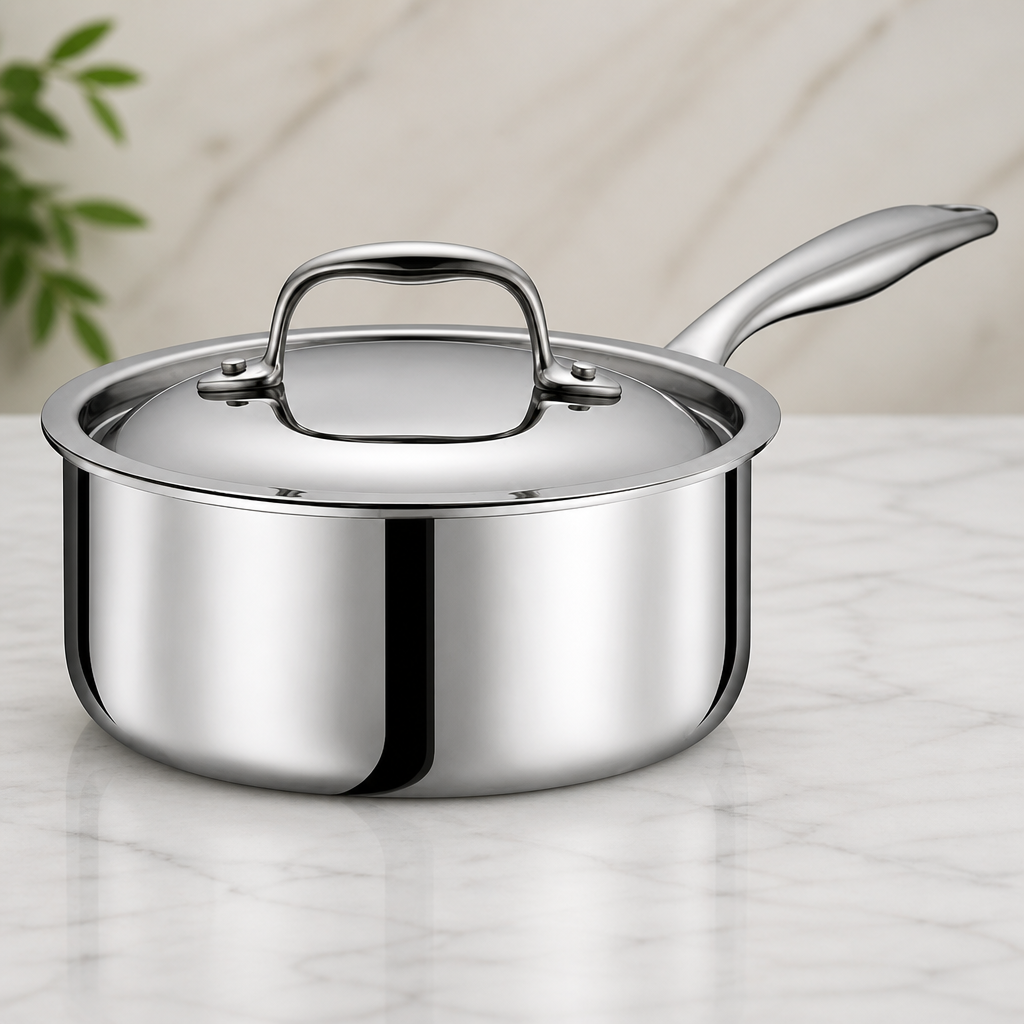 LEGEND COOKWARE 5-Ply Stainless Steel 2-Quart Sauce Pan with Lid - Induction Compatible, Oven Safe 800°F - Non-Toxic, No Coatings - Even Heating, Won't Warp - Built to Last Generations